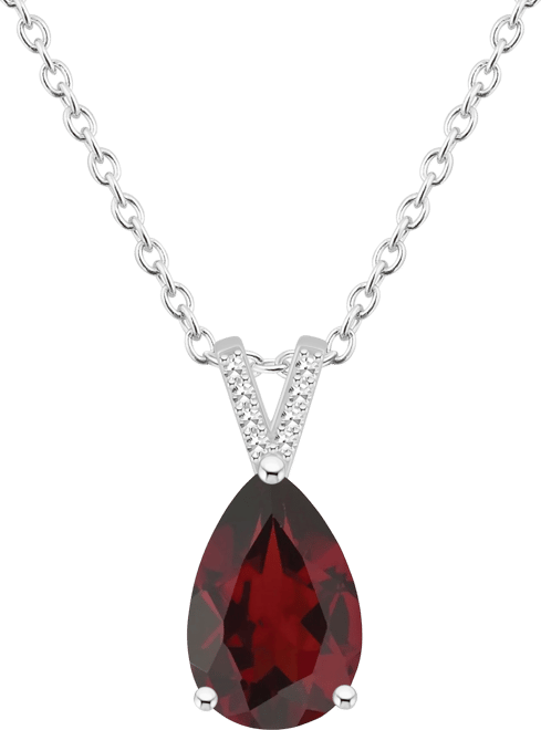 Women's Garnet (3-1/3 ct.t.w.) and Diamond Accent Pendant Necklace in Sterling Silver