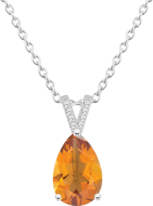 Women's Citrine (2-3/4 ct.t.w.) and Diamond Accent Pendant Necklace in Sterling Silver