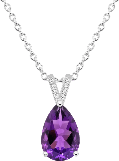 Women's Amethyst (2-3/4 ct.t.w.) and Diamond Accent Pendant Necklace in Sterling Silver
