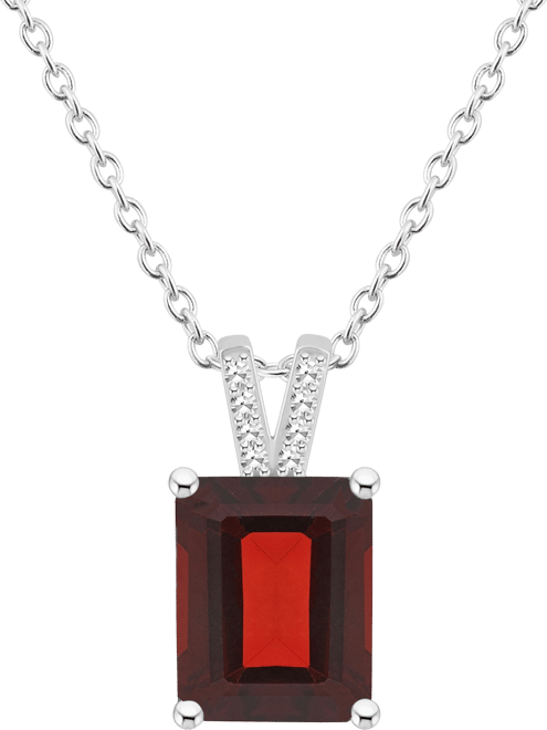 Women's Garnet (4 ct.t.w.) and Diamond Accent Pendant Necklace in Sterling Silver