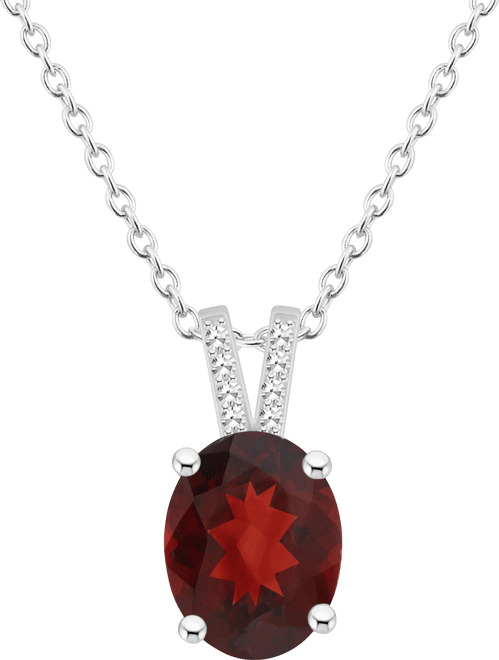 Women's Garnet (3-1/10 ct.t.w.) and Diamond Accent Pendant Necklace in Sterling Silver