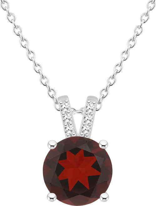 Women's Garnet (2-1/2 ct.t.w.) and Diamond Accent Pendant Necklace in Sterling Silver