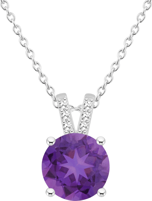 Women's Amethyst (1-3/4 ct.t.w.) and Diamond Accent Pendant Necklace in Sterling Silver