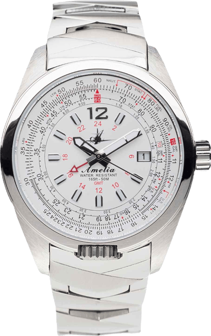 Women's Amelia Swiss Gmt Stainless Steel Bracelet Watch 40mm