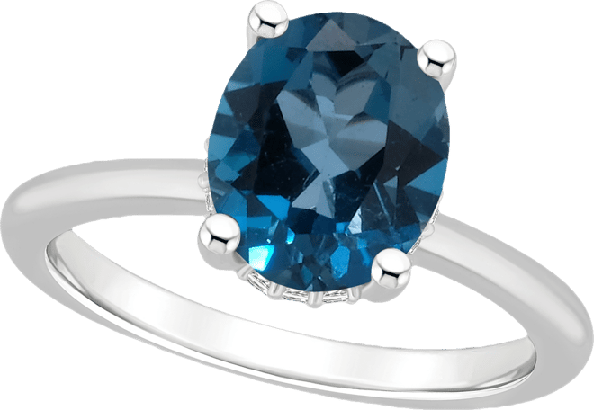 Women's London Blue Topaz (3-3/5 ct.t.w.) and Diamond Accent Ring in Sterling Silver