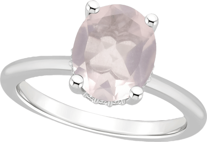Women's Rose Quartz (2-1/2 ct.t.w.) and Diamond Accent Ring in Sterling Silver