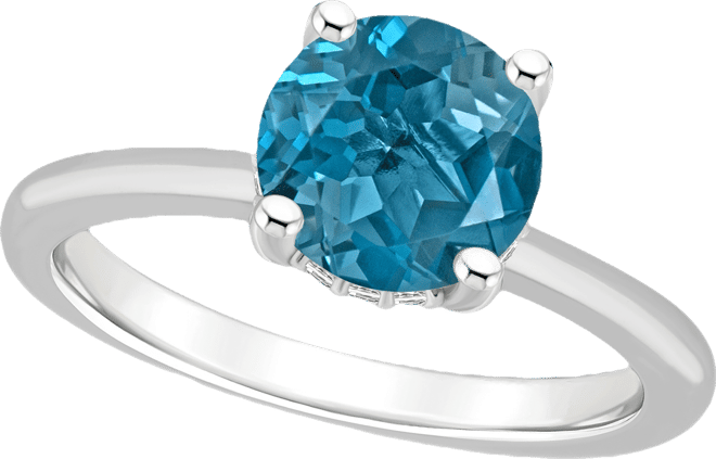Women's London Blue Topaz (2-2/5 ct.t.w.) and Diamond Accent Ring in Sterling Silver
