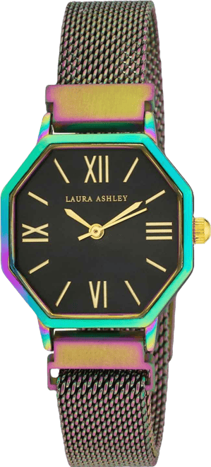 Women's Octagon Oil Silk Alloy Mesh Bracelet Watch 25mm