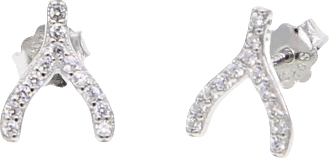 Women's Wishbone Stud Earrings
