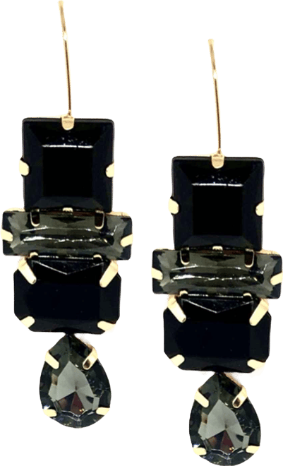 Women's Deco Gem Drop Earrings