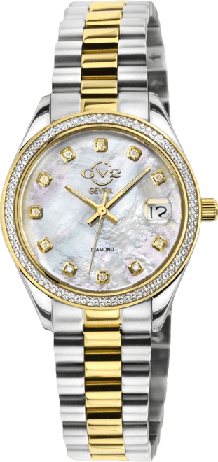 Women's Naples Swiss Quartz Diamond Two-Toned Ss Ipyg Stainless Steel Bracelet Watch 32mm