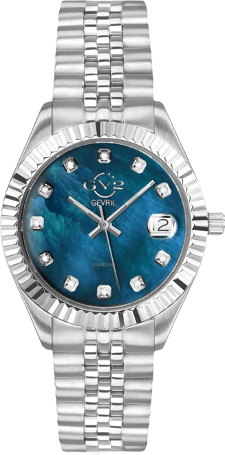 Women's Naples Swiss Quartz Diamond Silver-Tone Stainless Steel Bracelet Watch 34mm