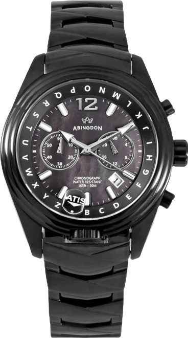 Katherine Women's Chronograph Black Ion Plated Stainless Steel Bracelet Watch 40mm