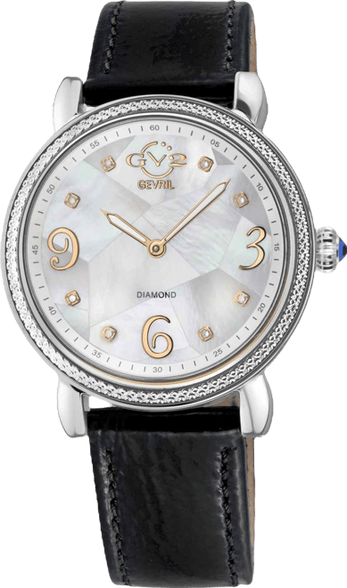 Women's Ravenna Swiss Quartz Black Leather Watch 37mm