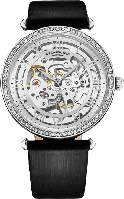 Women's Legacy Black Leather , Silver-Tone Dial , 45mm Round Watch