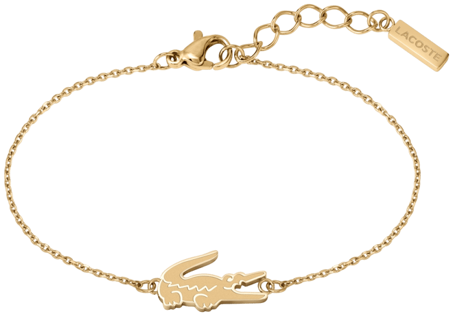 Carnation Gold Tone Crocodile Bracelet