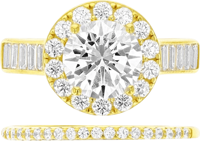 2-Pc. Set Cubic Zirconia Halo Ring & Band