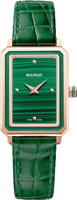 Women's Swiss Eirini Green Leather Strap Watch 25x33mm