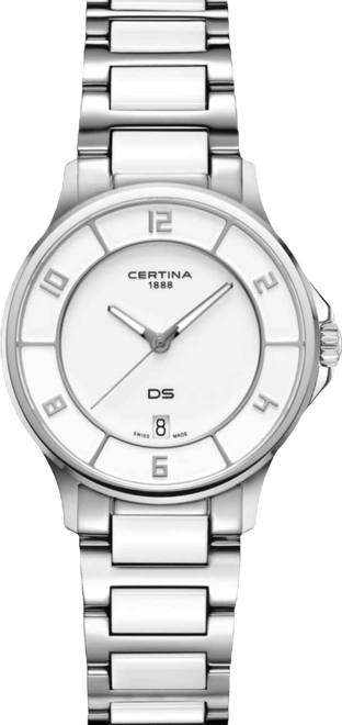 Women's Swiss Ds-6 White Ceramic & Stainless Steel Bracelet Watch 35mm