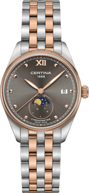 Women's Swiss Ds-8 Moon Phase Two-Tone Stainless Steel Bracelet Watch 33mm