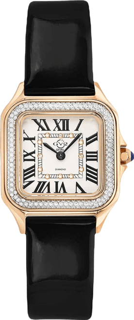 Women's Milan Swiss Quartz Black Leather Watch 27.5mm