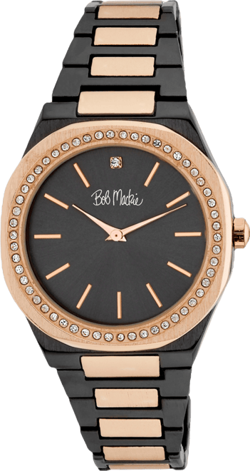 Bob Mackie Unisex Quartz Two-Tone Rose Alloy Watch 40mm - Macy's