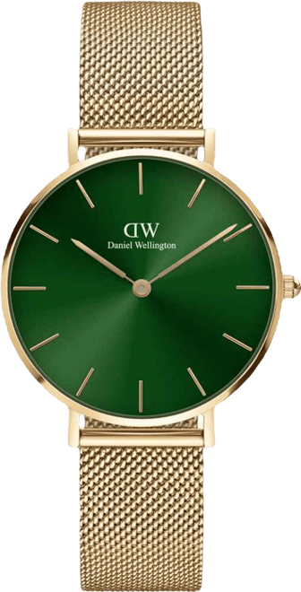 Women's Petite Emerald 23K Gold Pvd Plated Stainless Steel Watch 32mm