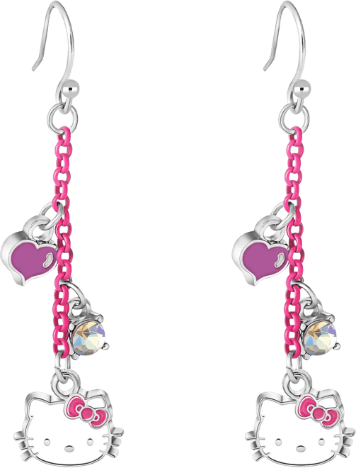 Sanrio  Womens Pink Dangle Earrings with Charms