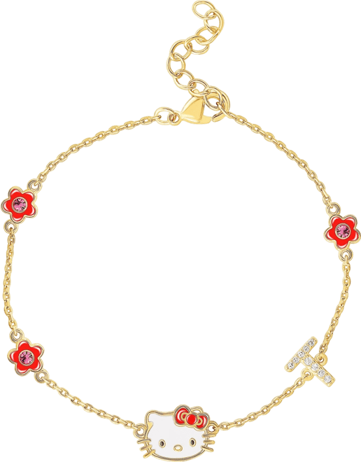 Sanrio  Womens Yellow Gold Plated Letter Bracelet