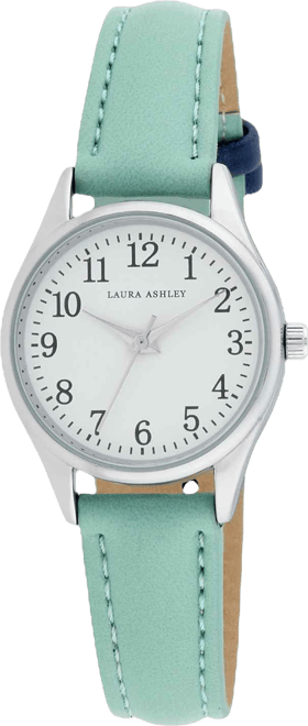 Women's Quartz Aqua Faux Leather Watch 30mm