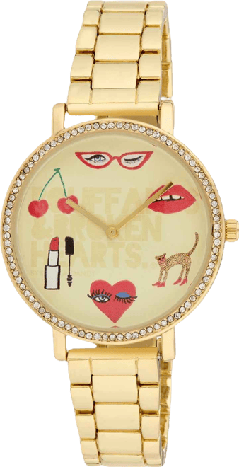 Women's Quartz Bouffants and Broken Hearts Gold-Tone Alloy Watch 38mm