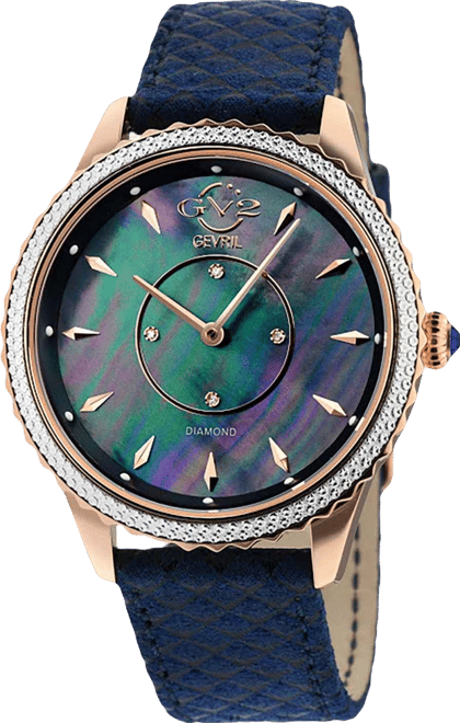 Women's Swiss Quartz Siena Blue Leather Watch 38mm