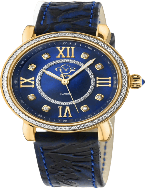 Women's Marsala Blue Leather Watch 37mm