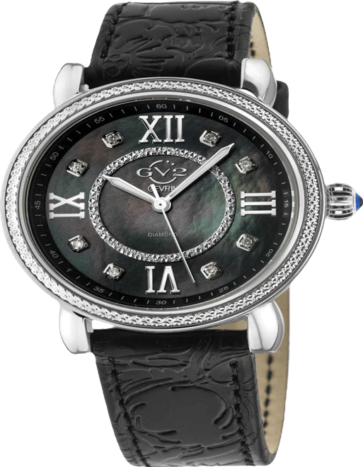 Women's Marsala Black Leather Watch 37mm