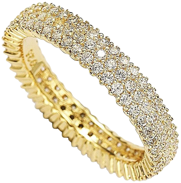Suzy Levian Sterling Silver Micro-Pave White Cubic Zirconia Eternity Band Ring