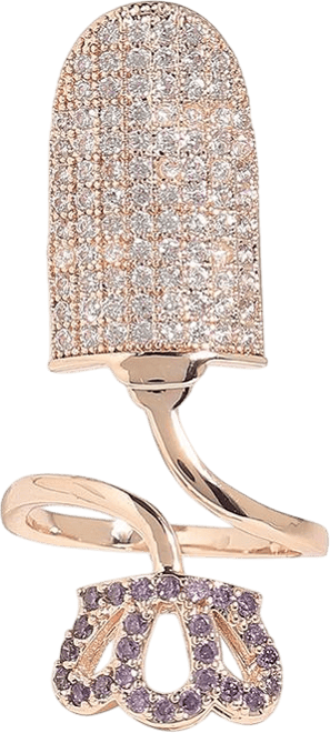 Women's Silver Embellished Cluster Finger Ring