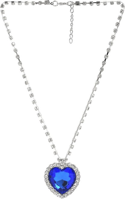 Women's Blue Heart Stone Pendant Necklace