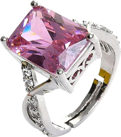 Women's Pink Crystal Cocktail Ring