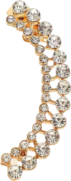 Women's Silver Embellished Cluster Earcuff Earrings