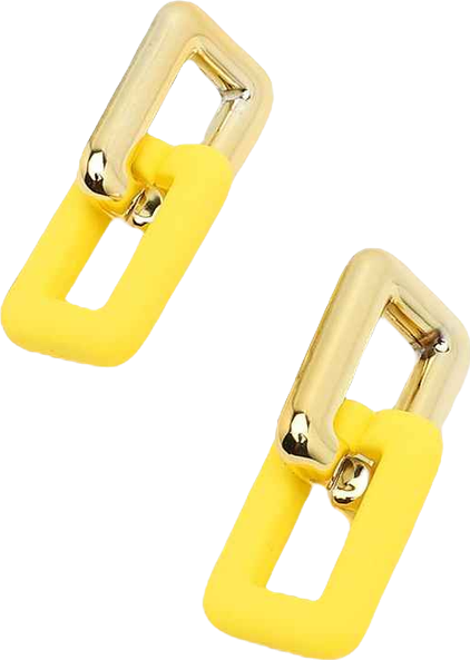 Women's Yellow Chain-link Drop Earrings