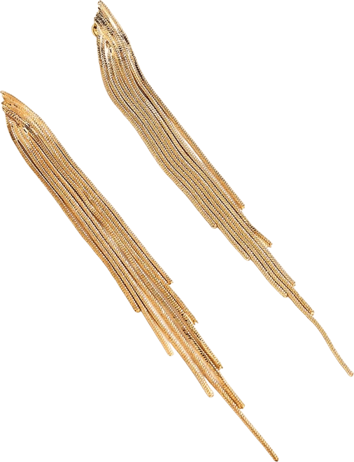 Women's Gold Metallic Chain Drop Earrings