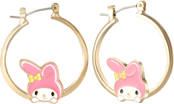 Sanrio  Women's Enamel Plated Hoop Earrings Officially Licensed