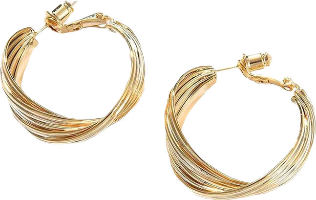 Women's Gold Twisted Hoop Earrings