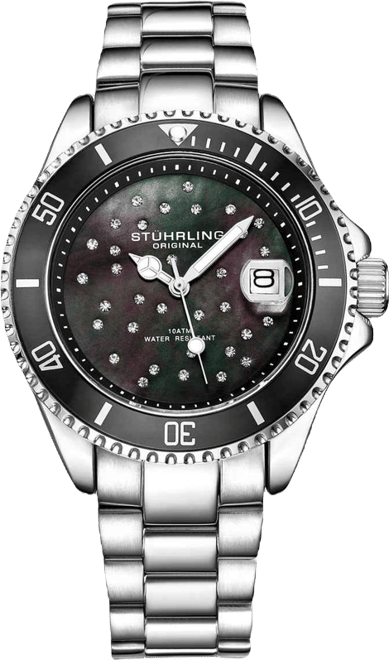 StarSea 3977 Women s Fashion Watch – Quartz Movement, 39mm Case, Mop Dial with Crystal Accents, 100M Water Resistance