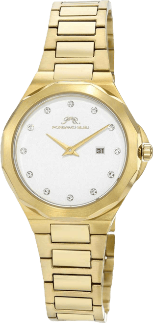 Victoria Stainless Steel Gold Tone & White Women's Watch 1242BVIS