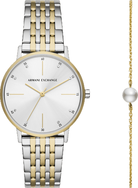 Women's Three Hand Two-Tone Stainless Steel Watch 36mm and Bracelet Set