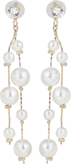 Women's White Drop Earrings