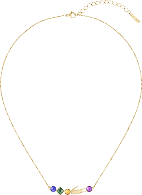 Gold-Tone Deva Multicolor Stone Pendant Necklace, 17" + 2" extender