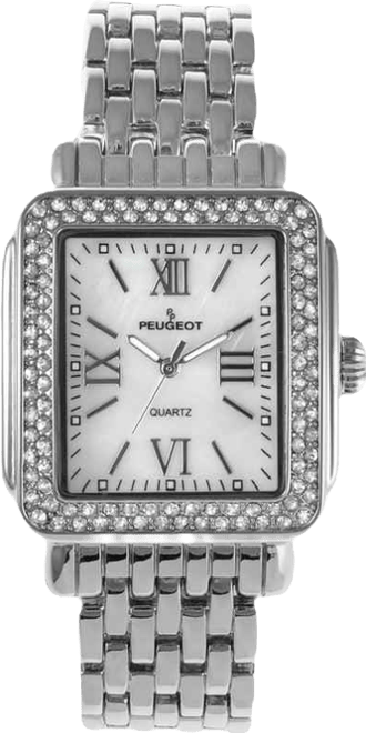 Women's 36X30mm Silver Tank Bracelet Watch Panther Link Bracelet