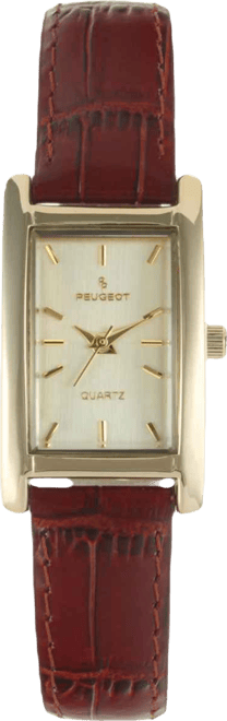 Women's 34x20mm Contour Dress Watch Brown Leather Strap